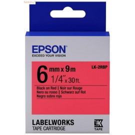 Картридж ленточный Epson LK-2RBP | C53S652001 черный на красном 6 мм 9 м