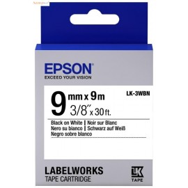 Картридж ленточный Epson LK-3WBN | C53S653003 черный на белом 9 мм 9 м