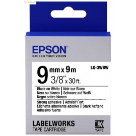 Картридж ленточный Epson LK-3WBW | C53S653007 черный на белом 9 мм 9 м