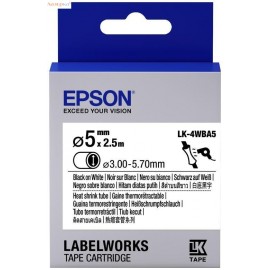 Epson LK-4WBA5 | C53S654904 термоусадочная трубка [C53S654904] черный на белом 12 мм 2,5 м (оригинал) 