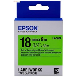 Epson LK-5GBF | C53S655005 картридж ленточный [C53S655005] черный на зеленом 18 мм 9 м (оригинал) 