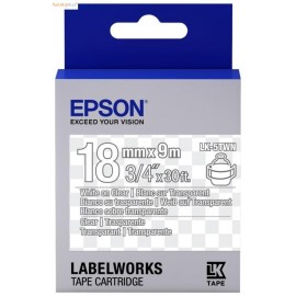 Картридж ленточный Epson LK-5TWN | C53S655009 белый на прозрачном 18 мм 9 м