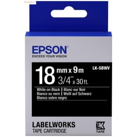 Epson LK-5BWV | C53S655014 картридж ленточный [C53S655014] белый на черном 18 мм 9 м (оригинал) 