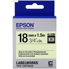 Картридж ленточный Epson LK-5ZBU | C53S655015 черный на светящимся 18 мм 1,5 м