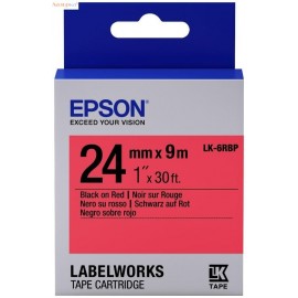 Картридж ленточный Epson LK-6RBP | C53S656004 черный на красном 24 мм 9 м