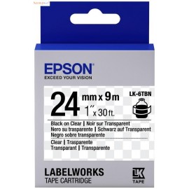 Картридж ленточный Epson LK-6TBN | C53S656007 черный на прозрачном 24 мм 9 м