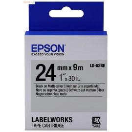 Картридж ленточный Epson LK-6SBE | C53S656009 черный на серебристом 24 мм 9 м
