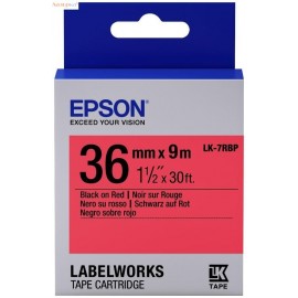 Картридж ленточный Epson LK-7RBP | C53S657004 черный на красном 36 мм 9 м