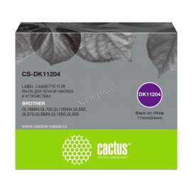 Cactus CS-DK11204 картридж ленточный [Brother DK-11204] черный на белом 400 шт 17x54 мм 