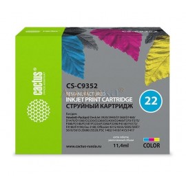 Cactus CS-C9352 картридж струйный [HP 22 | C9352AE] цветной 17 мл 