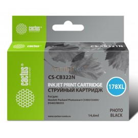 Cactus CS-CB322N(CS-CB322) картридж струйный [HP 178 XL | CB322HE] черный-фото 12 мл 