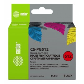 Картридж струйный Cactus CS-PG512 черный 14 мл