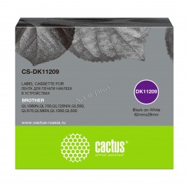 Картридж ленточный Cactus CS-DK11209 черный на белом 62 x 29 мм (800 шт)