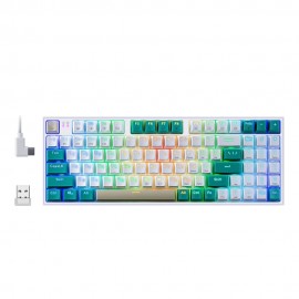 Redragon Клавиатура беспроводная Veigar RU,RGB,BT+2.4G,бело-голубой
