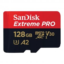 Флеш карта microSD 128GB SanDisk microSDXC Class 10 UHS-I A2 C10 V30 U3 Extreme Pro (SD адаптер) 200MB/s