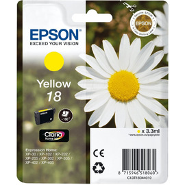Epson 18 | C13T18044010 картридж струйный [C13T18044010] желтый 175 стр (оригинал) 