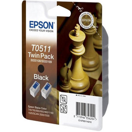 Картридж струйный Epson T0511 | C13T05114210 черный 2 x 1 260 стр