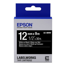Epson LK-4BWV | C53S654009 картридж ленточный [C53S654009] белый на черном 12 мм 9 м (оригинал) 