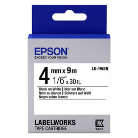 Картридж ленточный Epson LK-1WBN | C53S651001 черный на белом 4 мм 9 м