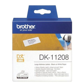 Картридж ленточный Brother DK-11208 черный на белом 38 x 90 мм (400 шт)