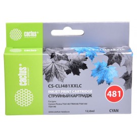 Картридж Cactus CS-CLI481XXLC [Canon CLI-481XXL | 1990C001] 12 мл, голубой