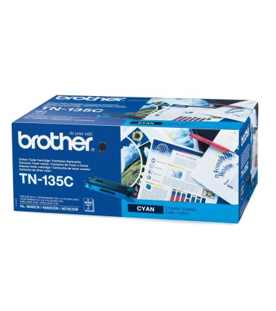 Картридж Brother TN-135C оригинальный тонер картридж Brother [TN135C] 4000 стр, голубой