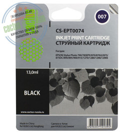 Cactus PR CS-EPT0074 картридж струйный [Epson T007 | C13T00740210] черный 12,6 мл 