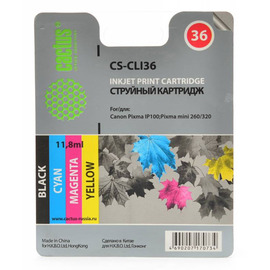 Cactus CS-CLI36 картридж струйный [Canon CLI-36 | 1511B001] цветной 11,8 мл 