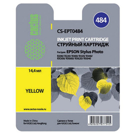 Cactus CS-EPT0484 картридж струйный [Epson T0484 | C13T04844010] желтый 14,4 мл 