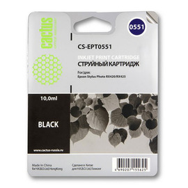 Картридж струйный Cactus CS-EPT0551 черный 10 мл