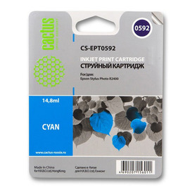 Cactus CS-EPT0592 картридж струйный [Epson T0592 | C13T05924010] голубой 14,8 мл 