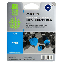 Cactus CS-EPT1282 картридж струйный [Epson T1282 | C13T12824011] голубой 7 мл 