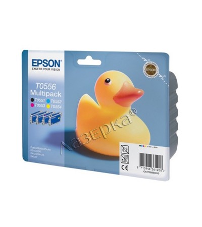 Картридж Epson T0556 | C13T05564010 оригинальный струйный картридж Epson [C13T05564010] 290 стр, набор цветной + черный