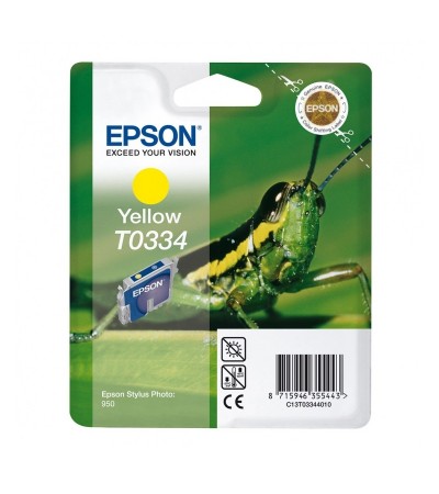 Картридж Epson T0334 | C13T03344010 оригинальный струйный картридж Epson [C13T03344010] 440 стр, желтый