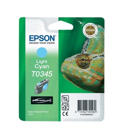 Картридж Epson T0345 | C13T03454010 оригинальный струйный картридж Epson [C13T03454010] 440 стр, светло-голубой