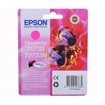 Картридж Epson T0733 | C13T10534A10 оригинальный струйный картридж Epson [C13T10534A10] 250 стр, пурпурный