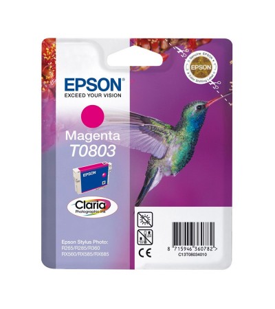 Картридж Epson T0803 | C13T08034011 оригинальный струйный картридж Epson [C13T08034011] 480 стр, пурпурный