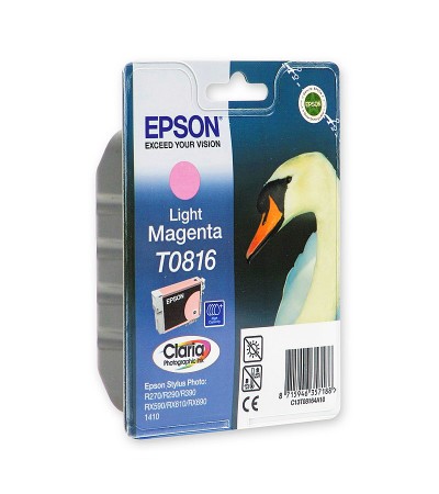 Картридж Epson T0816 | C13T11164A10 оригинальный струйный картридж Epson [C13T11164A10] 480 стр, светло-пурпурный