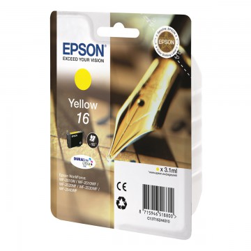 Картридж Epson 16 | C13T16244010 оригинальный струйный картридж Epson [C13T16244010] 165 стр, желтый
