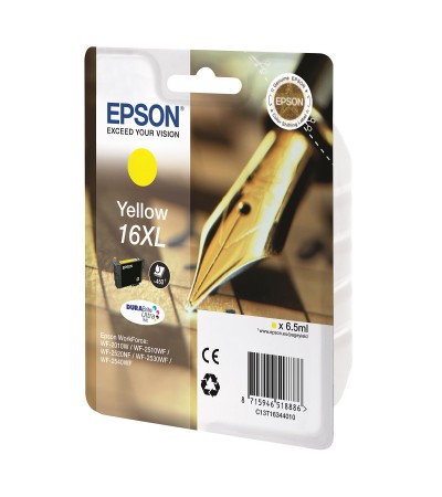 Картридж Epson 16XL | C13T16344010 оригинальный струйный картридж Epson [C13T16344010] 450 стр, желтый