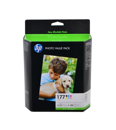 Картридж HP 177 | Q7967HE оригинальный струйный картридж HP [Q7967HE] 150 фото, набор цветной + черный + бумага