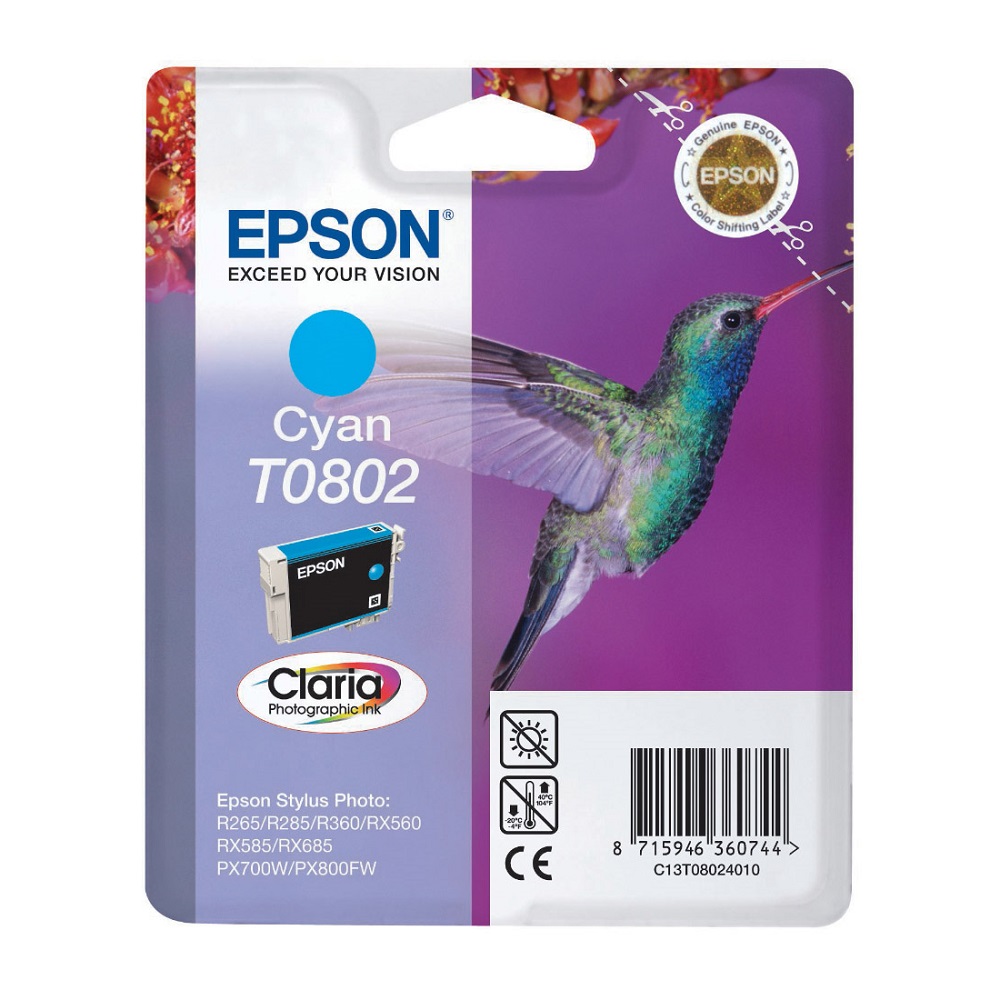 Для каких принтеров подходит картридж  струйный Epson T0802 .